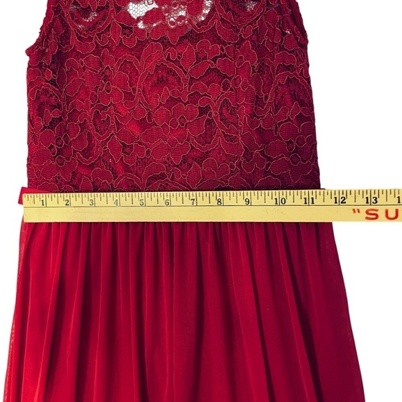 NWT David’s Bridal Girl’s Size 10 Apple Red Full Length Formal Sleeveless Dress - Picture 6 of 12